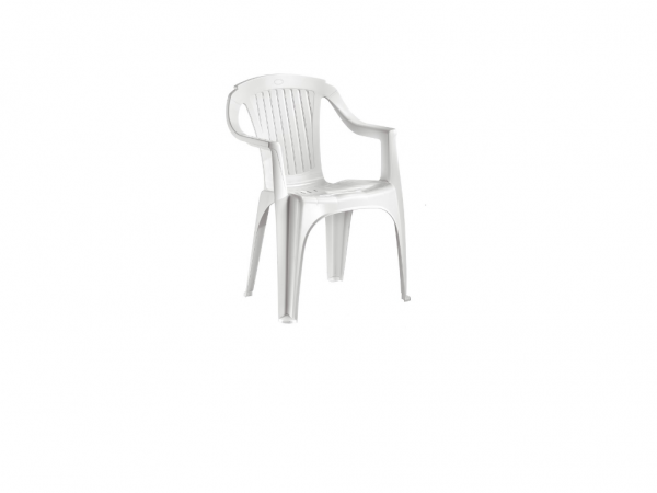 Scaun din plastic pentru gradina sau interior, alb, 56 x 52 x 80 cm