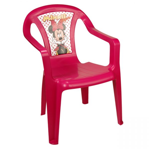 Scaun copii Princess pentru gradina sau interior , plastic, 38 x 38 x 52 cm, Roz , cu personaje din desene animate