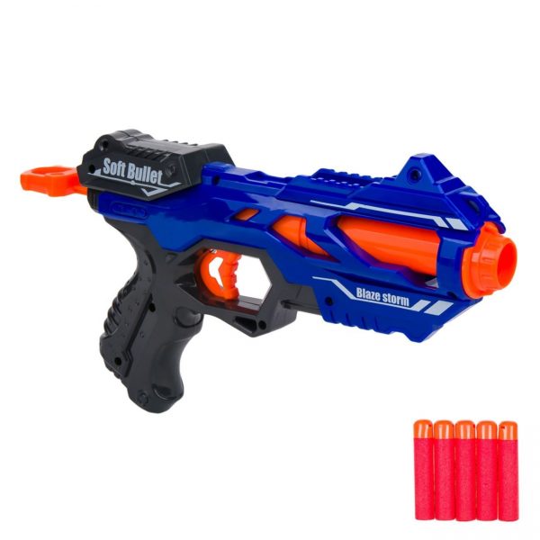Arma din plastic cu 5 gloante din spuma, pentru copii, 29 cm, ATS