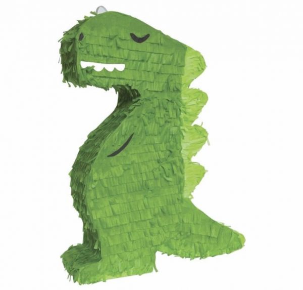 Accesorii pentru petrecere Pinata in froma de dinozaur verde, din carton si hartie, pentru copii + 5 ani , ATS
