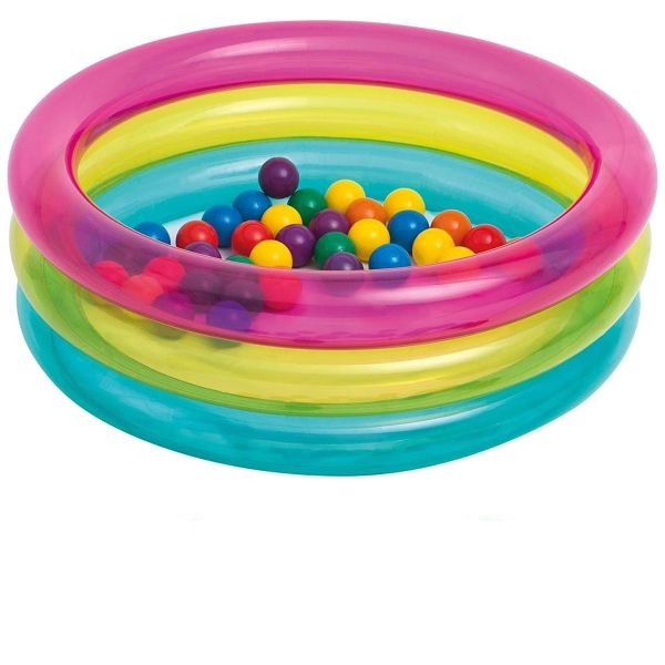 Spatiu de joaca pentru copii piscina goflabila cu bile din plastic pentru interior sau exterior , ATS , multicolor