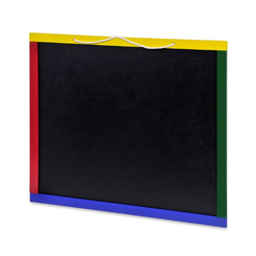 Tabla neagra creta pentru copii, rama colorata, 55×50 cm