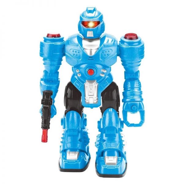 Robot realist albastru merge, se aprinde si poate scoate sunete, pentru copii, ATS