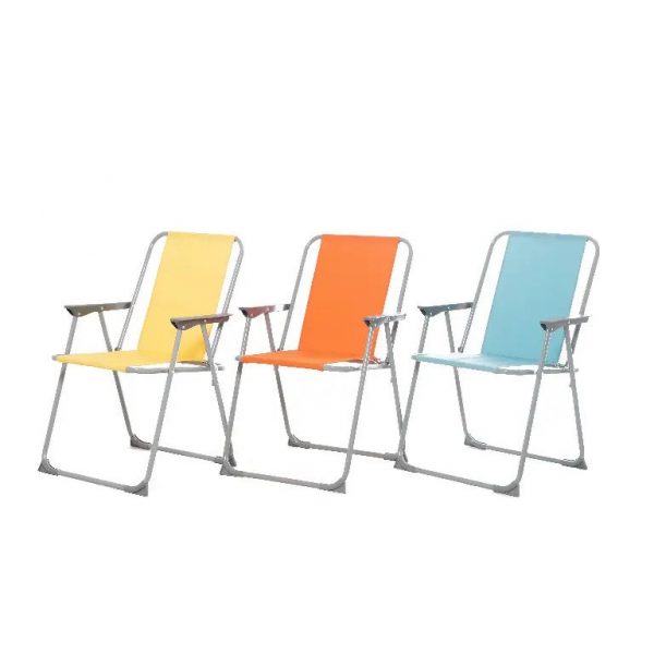 Set 3 scaune pentru camping, pescuit, gratar sau gradina, metalic, pliabil, 54.5 x 80 x 57 cm, ATS