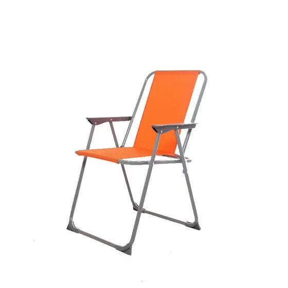 Scaun portocaliu pentru camping, pescuit, gratar sau gradina, metalic, pliabil, 54.5 x 80 x 57 cm, ATS