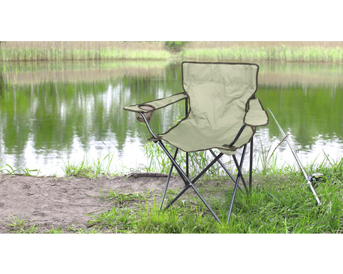 Scaun camping sau pescuit este pliabil din otel, 52 cm x 52 cm x 80 cm, ATS