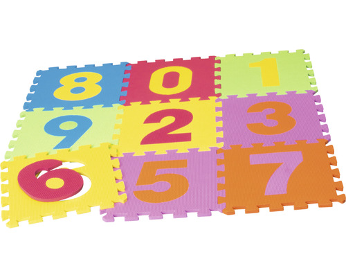 Covor copii puzzle anti-derapant, impermeabil cu cifre, 10 piese 30×30 cm, ATS, model unisex
