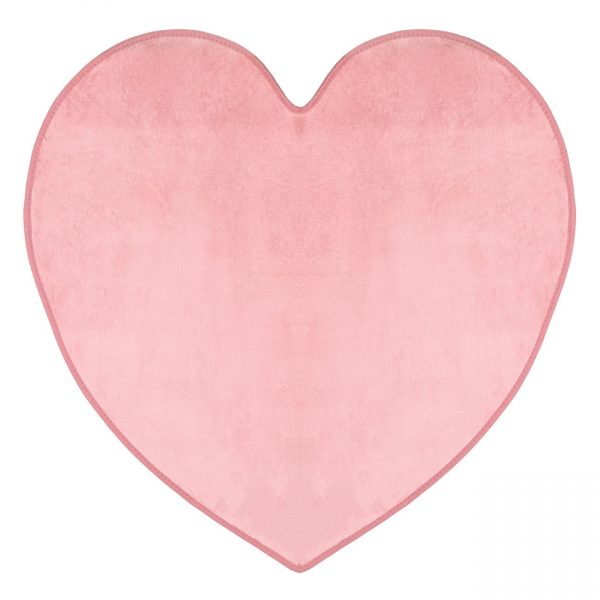Covor din blana pentru camera copii in forma de inima roz, ATS, suprafata anti alunecare