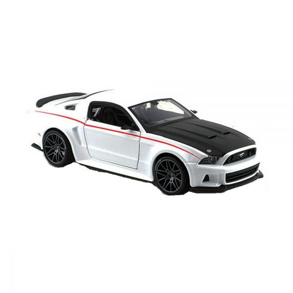 Masina de jucarie Ford Mustang are design detaliat, roti din cauciuc, portiere si capota cu deschidere, ATS, 22 x 11 x 10 cm