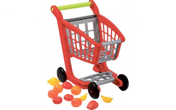 Set Cos de cumparaturi pentru supermarket cu 13 bucati de fructe si legume, ATS, pentru copii